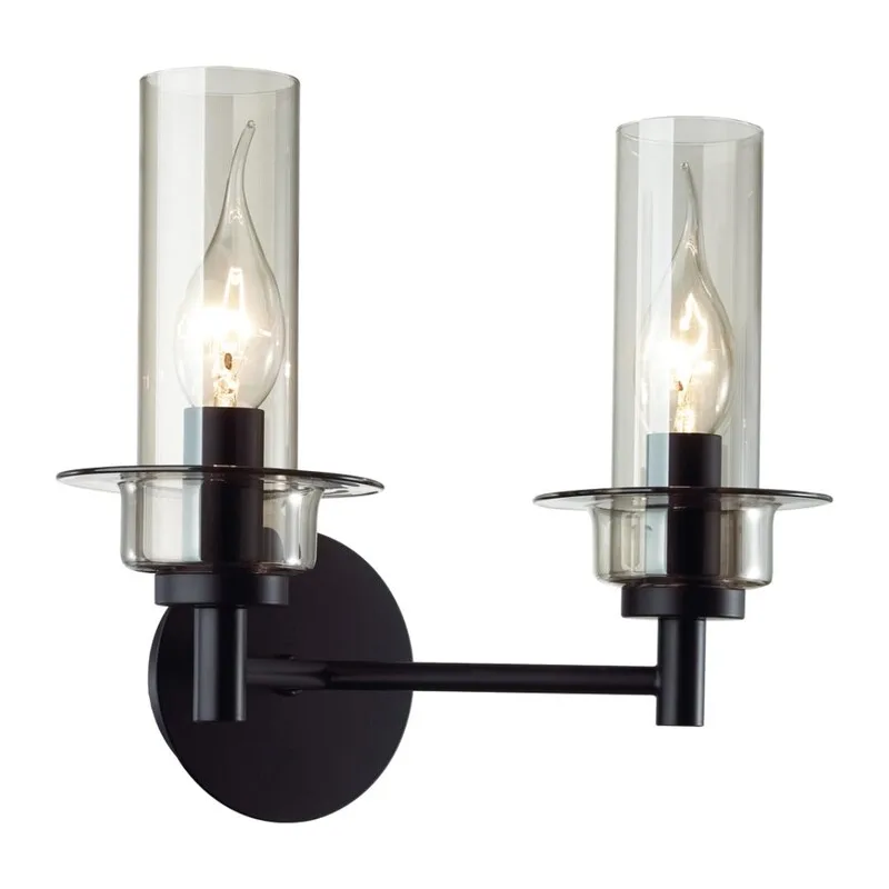 6555/2W CLASSI LN26 100 черный/дымчатый/металл/стекло Бра E14 2*40W 220V MADONNA