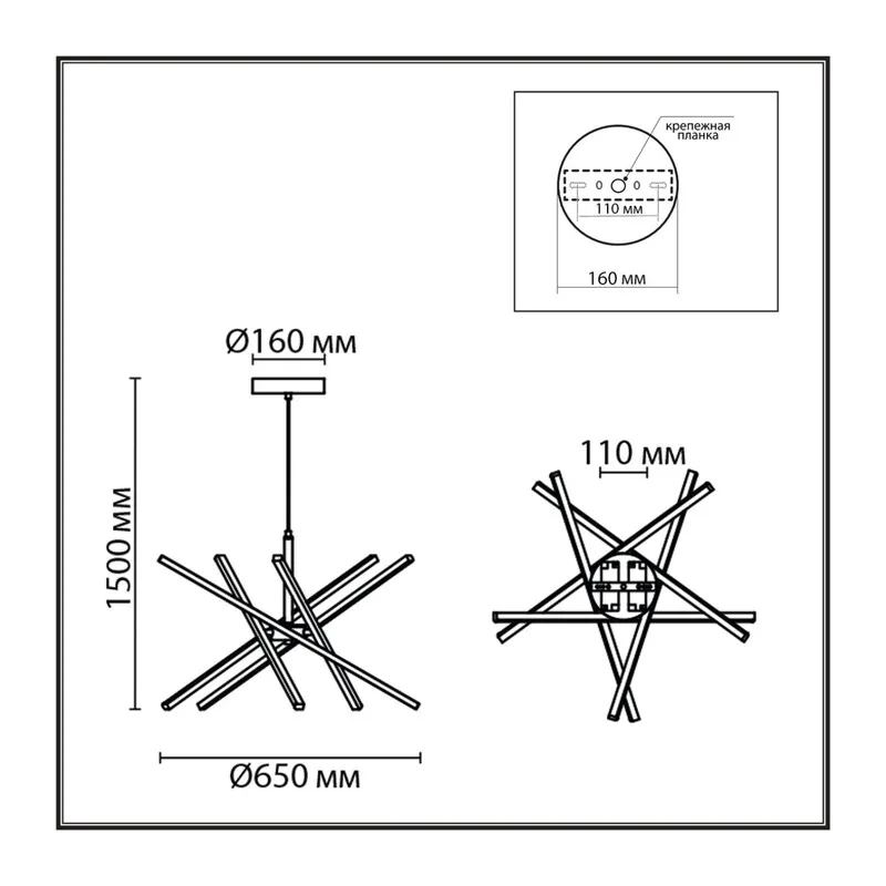 6563/60L LEDIO LN26 276 черный//металл/ Подвесной светильник 4000K LED 60W 220V PARKER 2