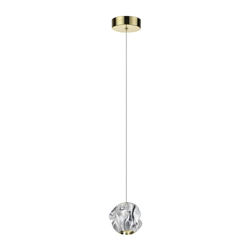 5085/5L L-VISION ODL25 563 золото/прозрачный/металл/акрил Подвес LED 5W 4000K 240Лм JEMSTONE