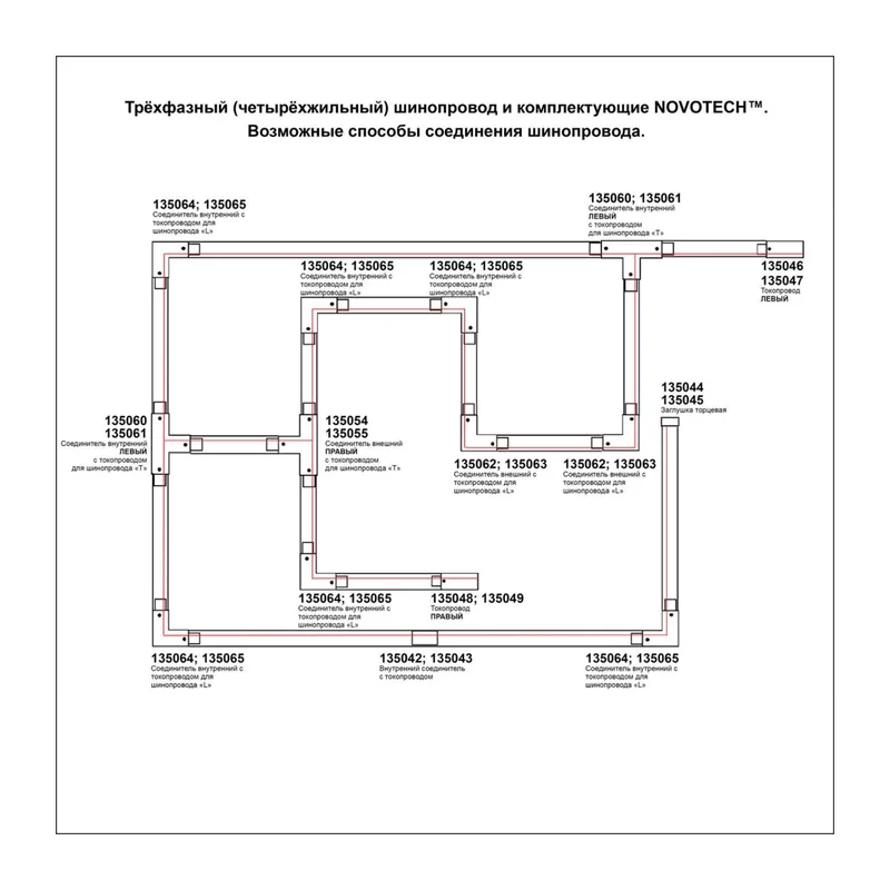 135237 PORT NT24 298 белый Трехфазный (четырехжильный) шинопровод 2м, в комплекте заглушки 2шт IP20 220V 3