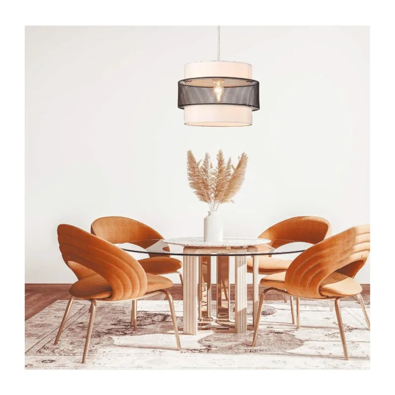 8002/1A MODERNI LN25 000 белый, черный металл/металл, текстиль Подвес Е27 60W 220V ANIMAISA 4
