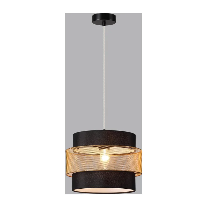 8003/1A MODERNI LN26 312 черный/черный, золотой металл/металл, текстиль Подвес Е27 60W 220V ANIMAISA 3