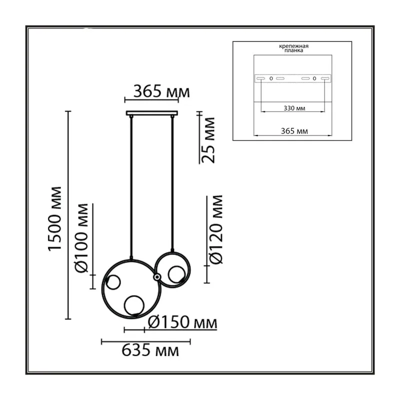 8035/3 MODERNI LN25 000 черный/белый, металл/стекло Подвесной светильник G9 3*35W 220V ORNATO 5