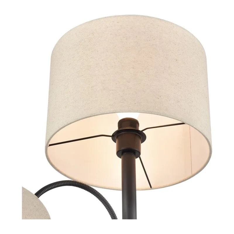 8042/2F MODERNI LN26 463 черный/бежевый, металл/текстиль Торшер Е27 1*60W + Е14 1*40W 220V KAYA 2