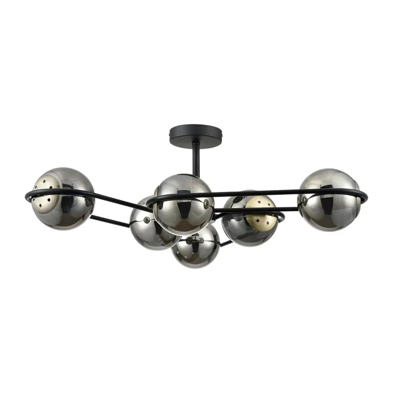 8060/6C COMFI LN24 000 черный/дымчатый металл/стекло Люстра потолочная E27 6*60W 220V CAMILIE