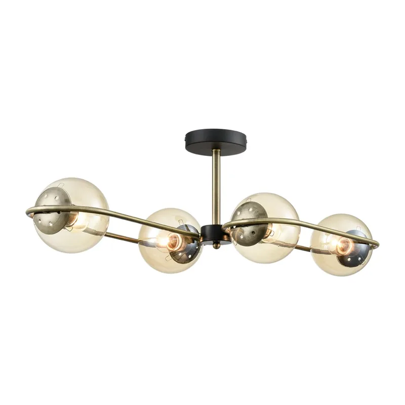 8062/4C COMFI LN24 000 черный/тонированный металл/стекло Люстра потолочная E27 4*60W 220V ERENA 4