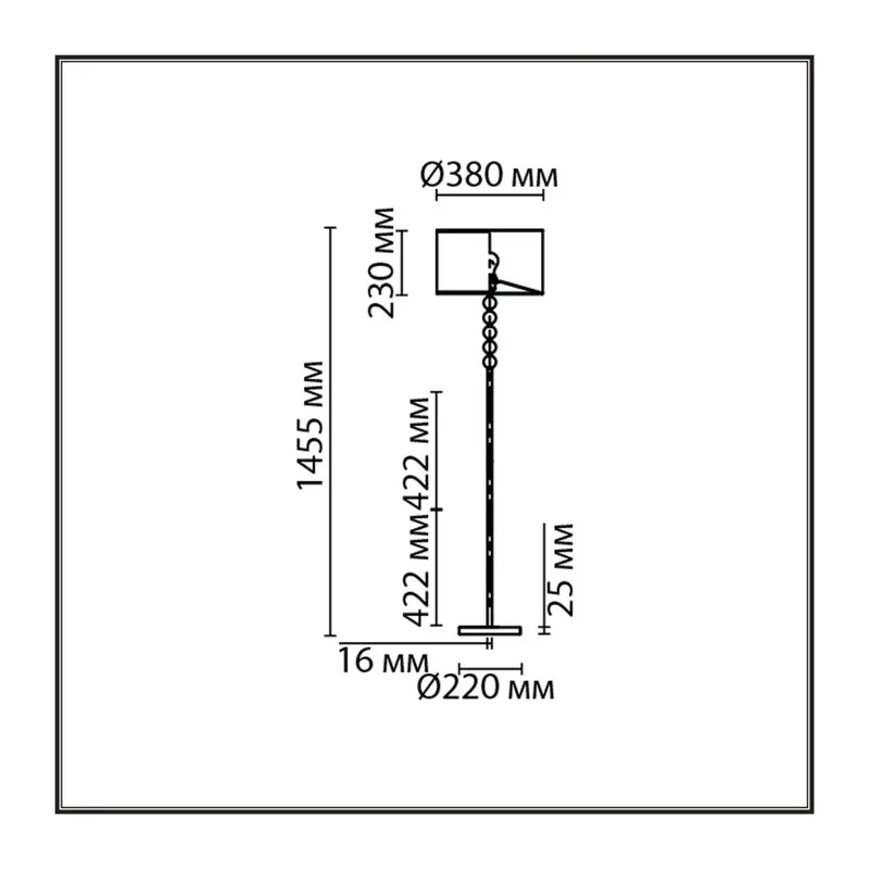 8078/1F NEOCLASSI LN26 467 черный, металл/текстиль Торшер E27 1*60W 220V TAPIA 4
