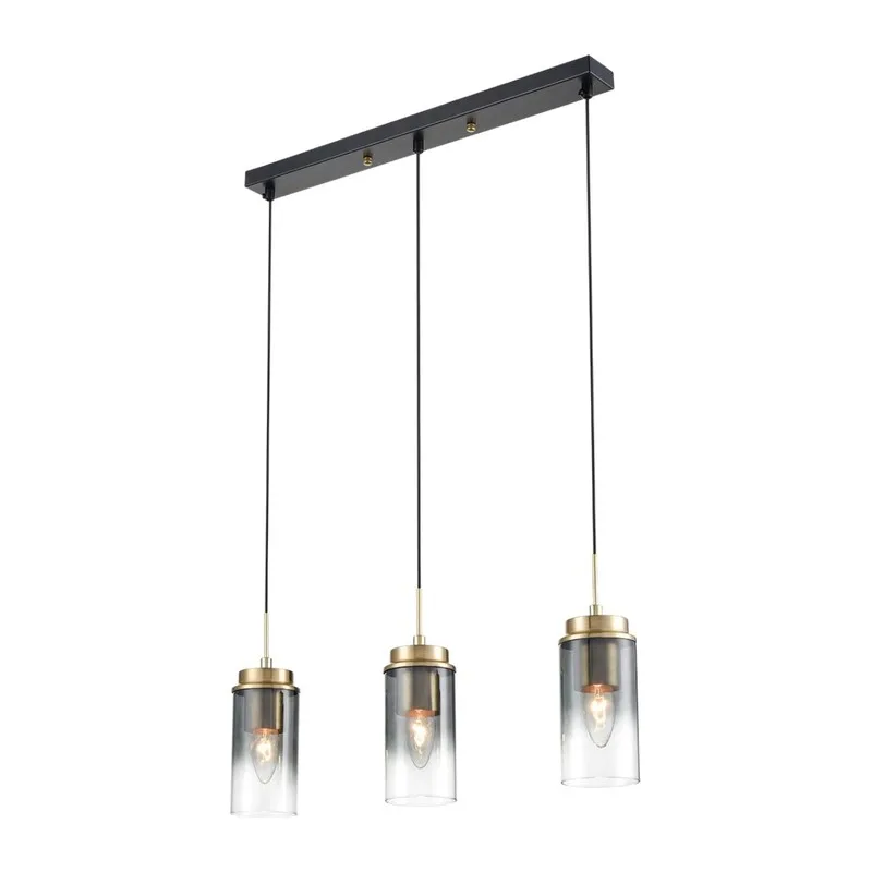 8101/3A COMFI LN26 407 черный/бронза металл/стекло Подвес Е14 3*40W 220V ISHA 2
