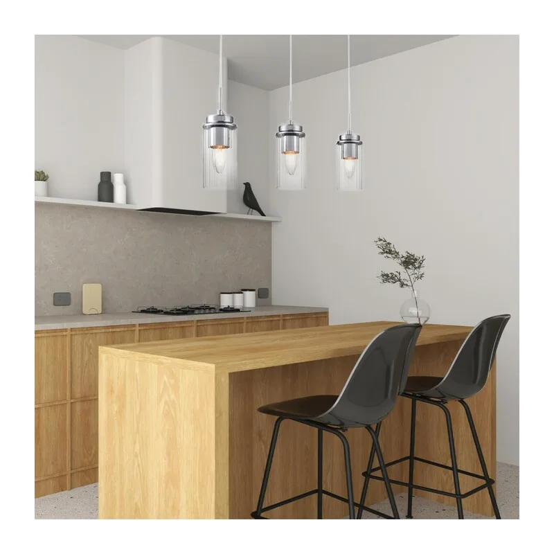 8102/3A COMFI LN26 408 хром/прозрачный металл/металл Подвес Е14 3*40W 220V ISHA 4