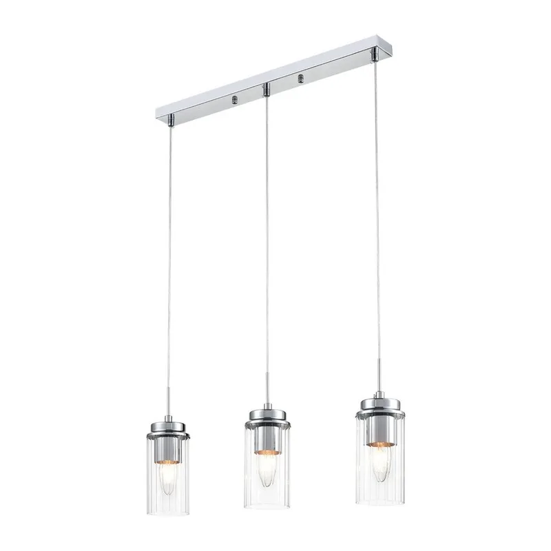 8102/3A COMFI LN26 408 хром/прозрачный металл/металл Подвес Е14 3*40W 220V ISHA 2