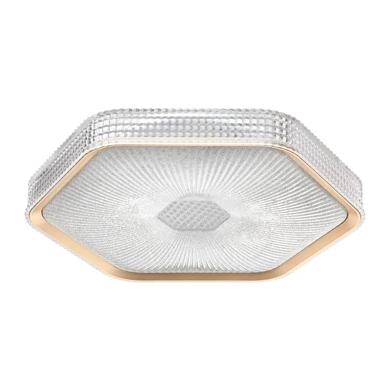 7746/48L PIKO LED SN 000 Светильник металл/пластик/прозрачный/золотистый LED 48Вт 3000-4000-6000K 425х385 IP20 пульт ДУ SPARKS 3