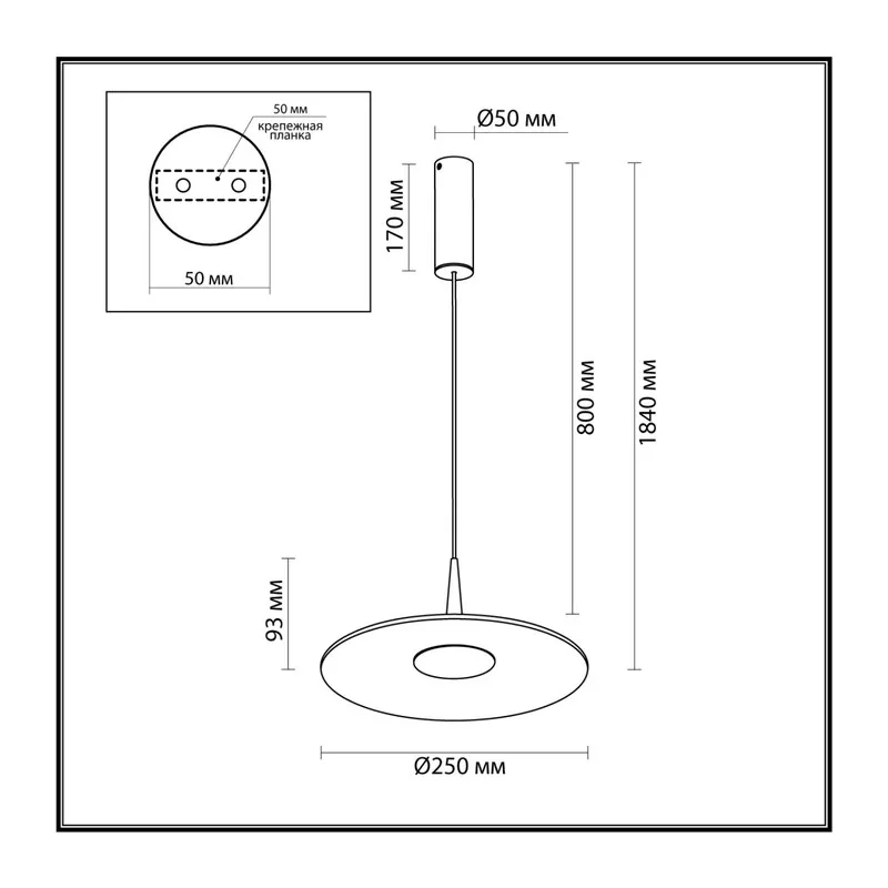 7038/12L HIGHTECH ODL25 000 серый/металл/акрил Подвесной светильник IP20 LED 12W 3000K AC90-260V SOMBRA 4