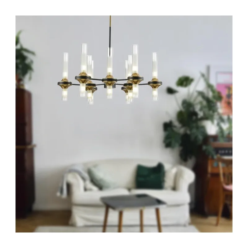 8112/18 NEOCLASSI LN26 096 черный/бронза/прозрачный, металл/стекло Люстра потолочная G9 18*30W 220V TAMARESA 4