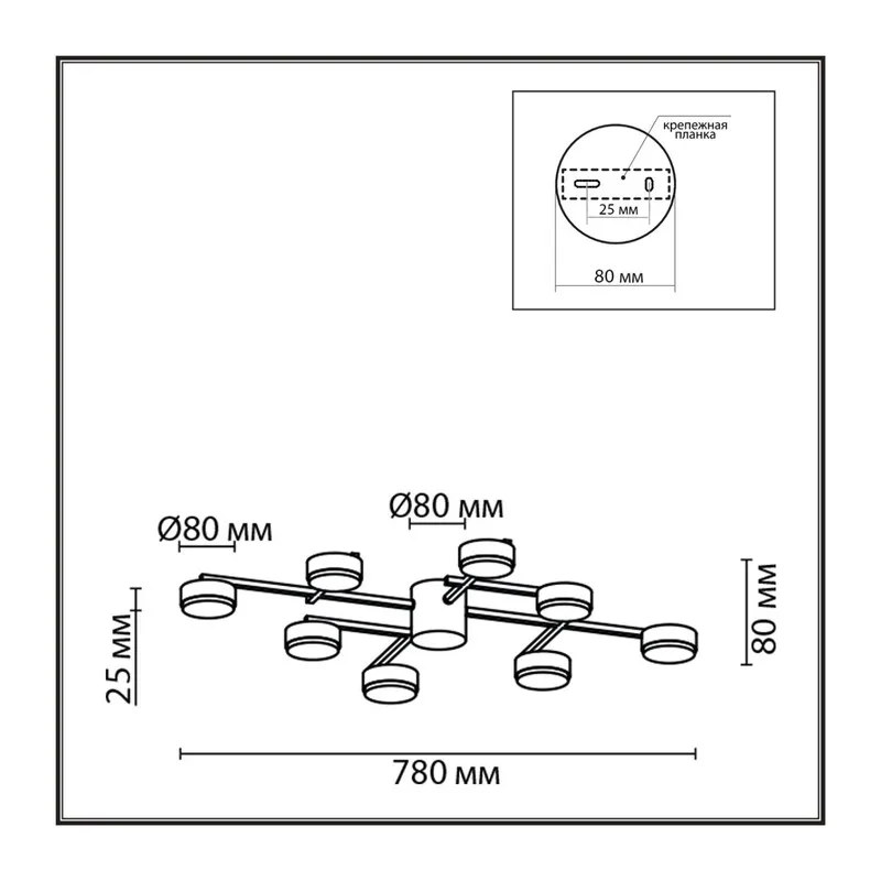 8115/8C COMFI LN26 248 никель, металл Люстра потолочная LED GX53 8*7W 220V DABRA 5