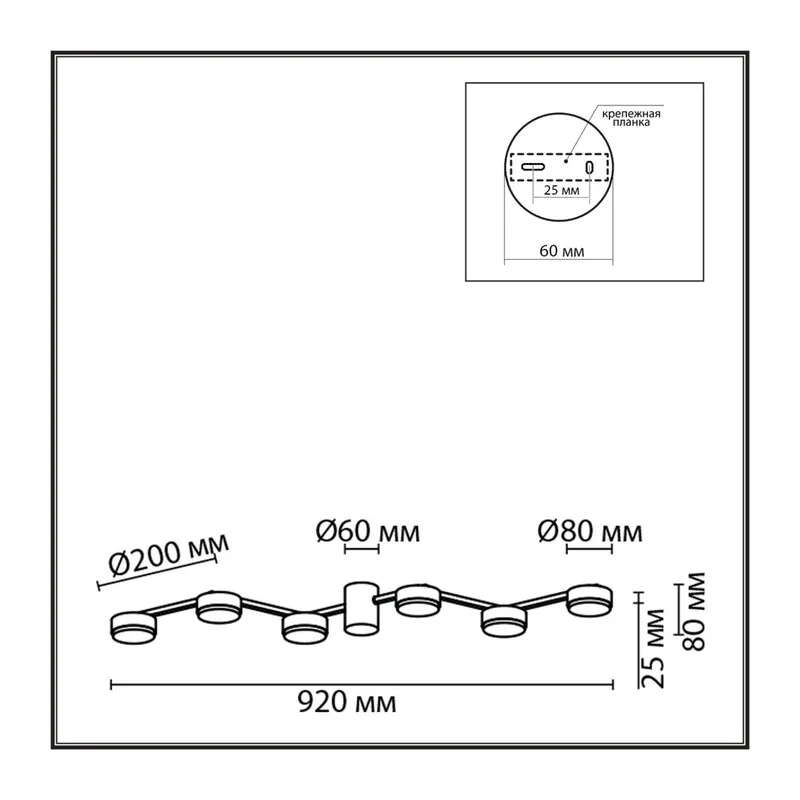 8116/6C COMFI LN26 250 никель, металл Люстра потолочная LED GX53 6*7W 220V SANATA 5