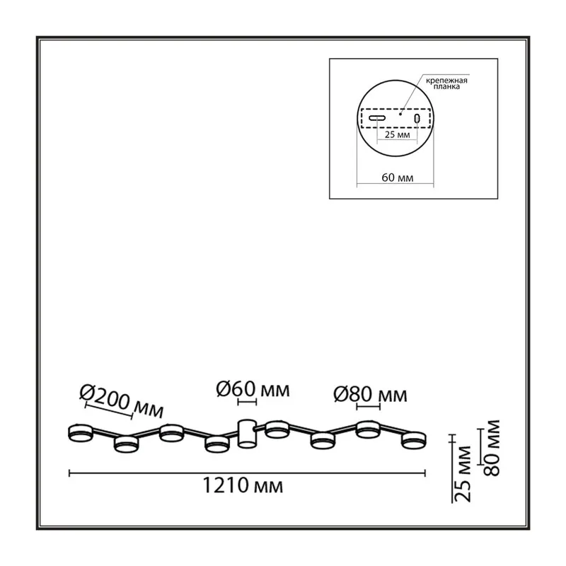 8116/8C COMFI LN26 250 никель, металл Люстра потолочная LED GX53 8*7W 220V SANATA 4