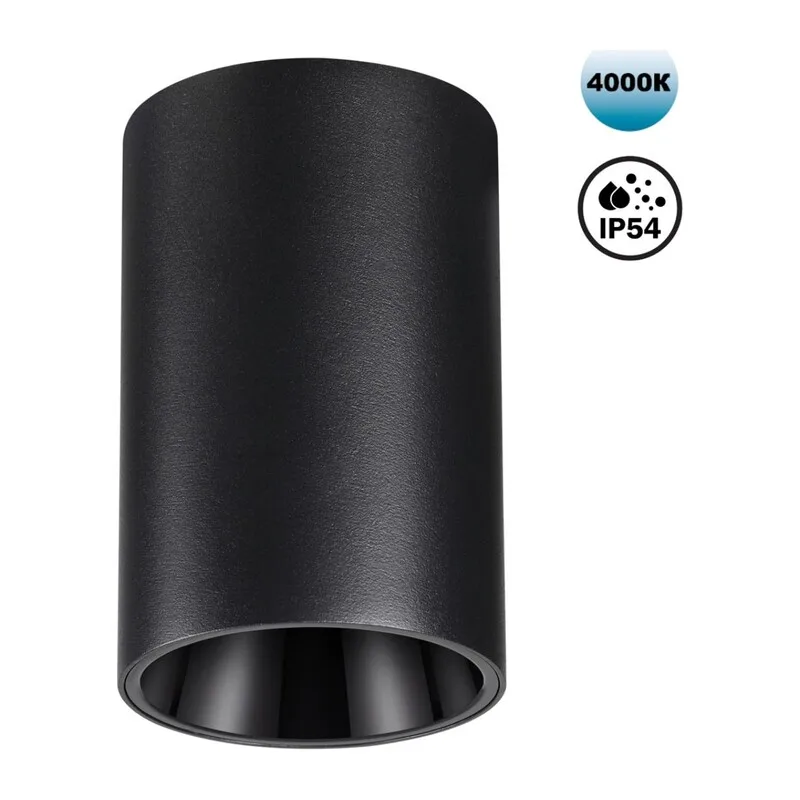 359419 OVER NT24 430 черный Светильник накладной влагозащищённый IP54 LED 10W 170-265V 4000К 830Лм RECTE