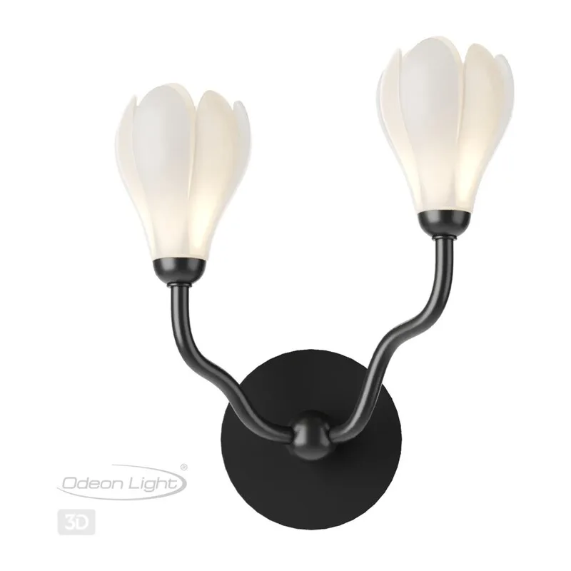 5090/2W MODERN ODL25 553 черный матовый/белый/фарфор Бра G4 LED 2*5W GARDI 5