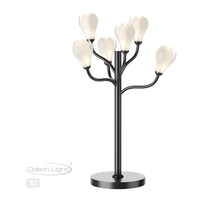 5090/6T MODERN ODL25 553 черный матовый/белый/фарфор Настольная лампа G4 LED 6*5W GARDI 5