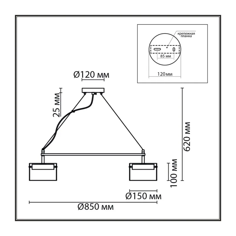 8232/8 COMFI LN26 230 черный/прозрачный, металл/стекло Светильник подвесной LED GX70 8*10W 220V NATALINA 6