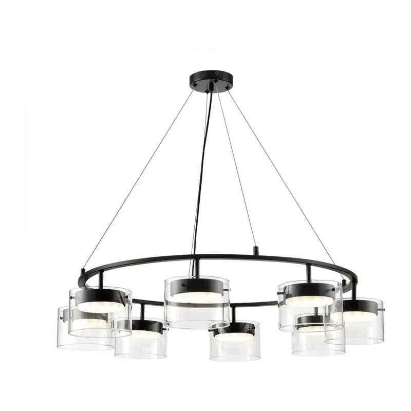 8232/8 COMFI LN26 230 черный/прозрачный, металл/стекло Светильник подвесной LED GX70 8*10W 220V NATALINA 4