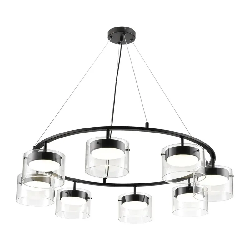 8232/8 COMFI LN26 230 черный/прозрачный, металл/стекло Светильник подвесной LED GX70 8*10W 220V NATALINA 2