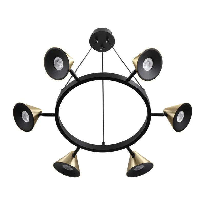 8233/6 COMFI LN26 255 черный/золото, металл Подвесной светильник GU10 LED 6*7W 220V LAMINA 3
