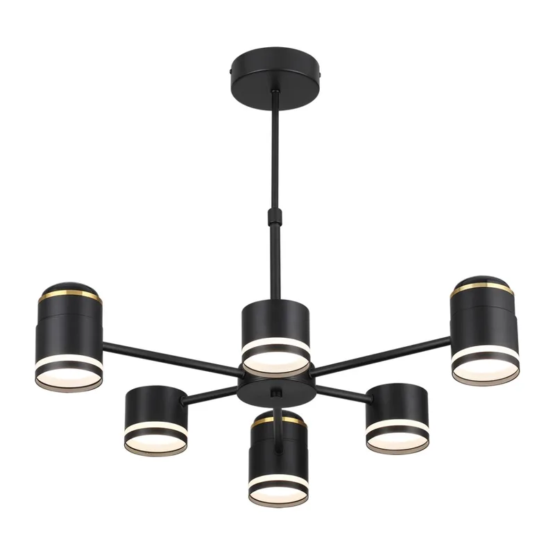 8234/6C COMFI LN25 000 черный, металл/акрил Люстра потолочная GX53 LED 6*10W + LED-проектор 3*5W 2700К 220V VIRSAVA 5