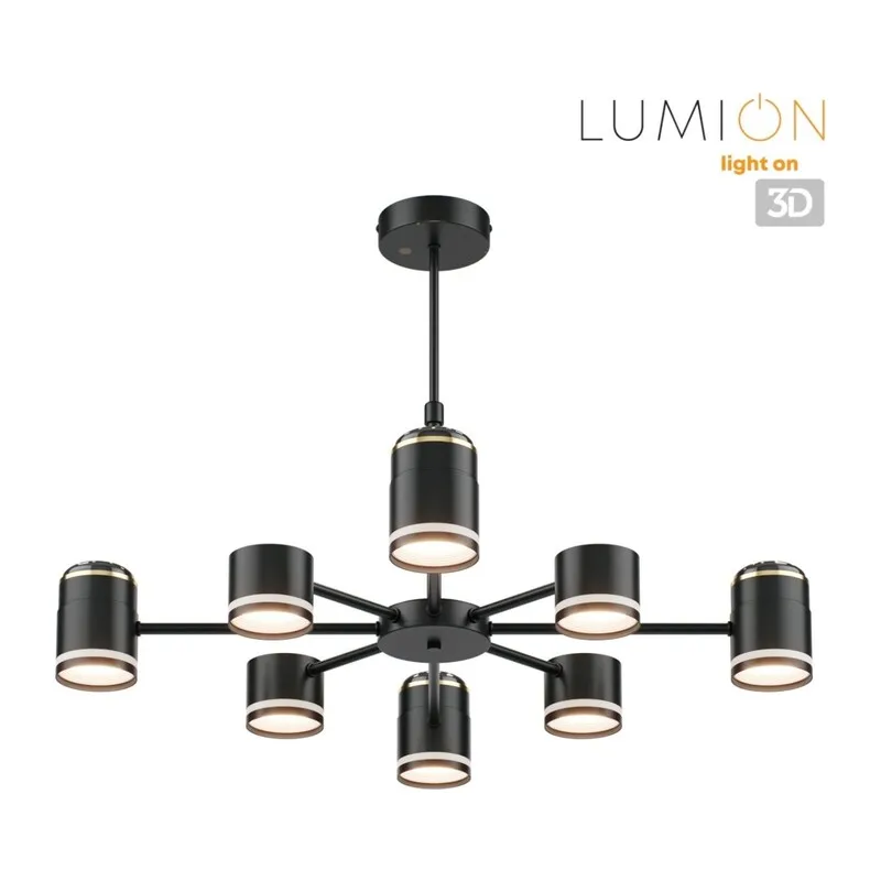 8234/8C COMFI LN25 000 черный, металл/акрил Люстра потолочная GX53 LED 8*10W + LED-проектор 4*5W 2700К 220V VIRSAVA 6