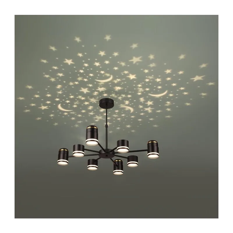 8234/8C COMFI LN25 000 черный, металл/акрил Люстра потолочная GX53 LED 8*10W + LED-проектор 4*5W 2700К 220V VIRSAVA 4