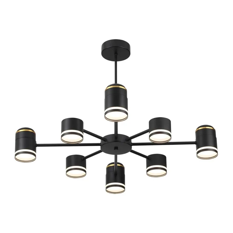 8234/8C COMFI LN25 000 черный, металл/акрил Люстра потолочная GX53 LED 8*10W + LED-проектор 4*5W 2700К 220V VIRSAVA 2