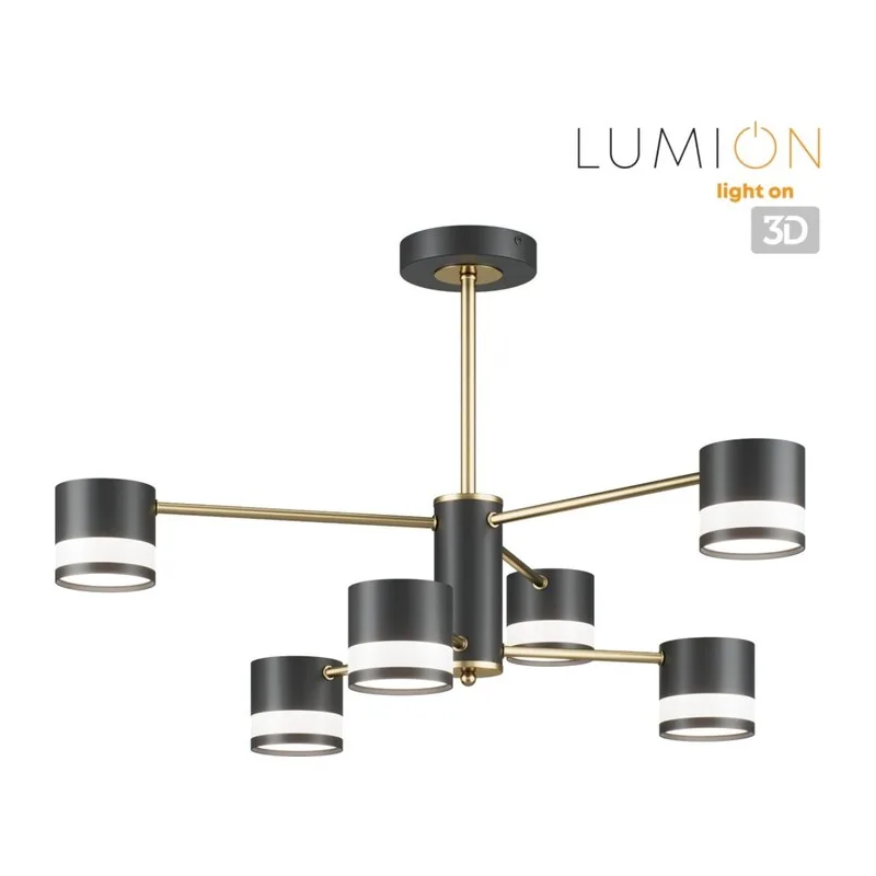 8240/6C COMFI LN26 239 черный/латунь, металл/акрил Люстра потолочная LED GX53 6*7W 220V LANIKA 6