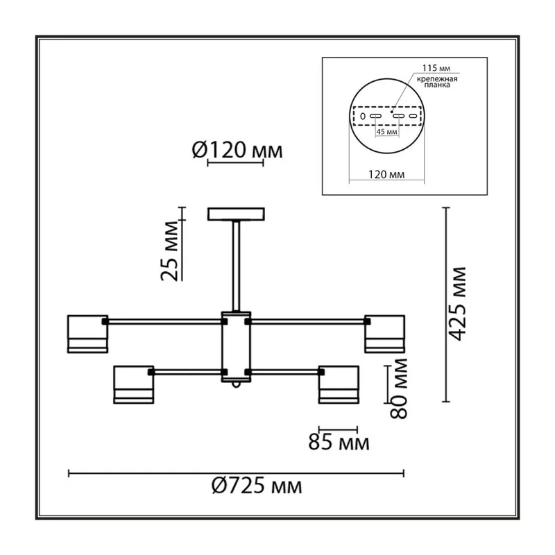8240/6C COMFI LN26 239 черный/латунь, металл/акрил Люстра потолочная LED GX53 6*7W 220V LANIKA 7