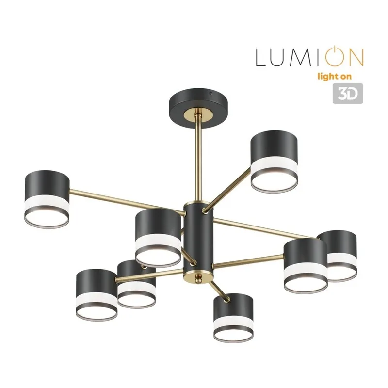 8240/8C COMFI LN26 239 черный/латунь, металл/акрил Люстра потолочная LED GX53 8*7W 220V LANIKA 5