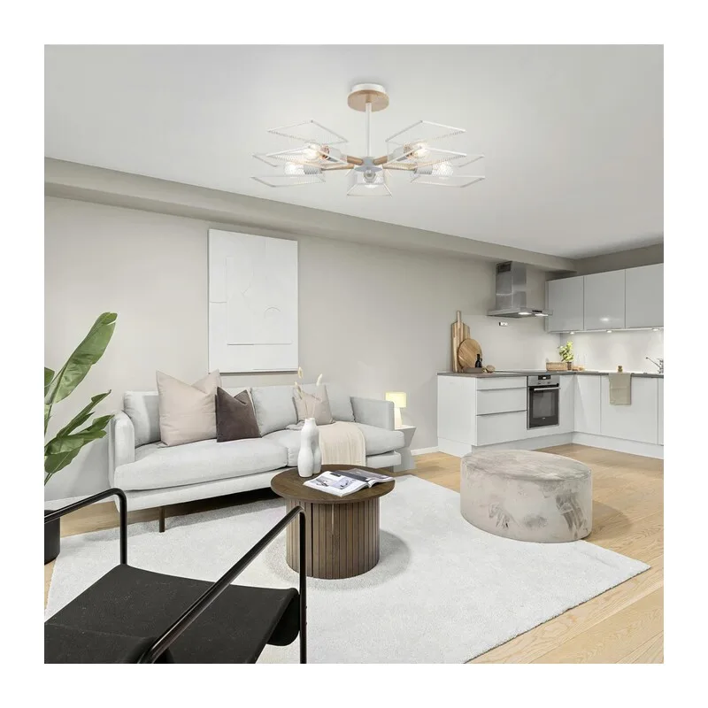 8246/5C COUNTY LN25 000 белый, металл/дерево Люстра потолочная Е27 5*60W 220V IRMA 4