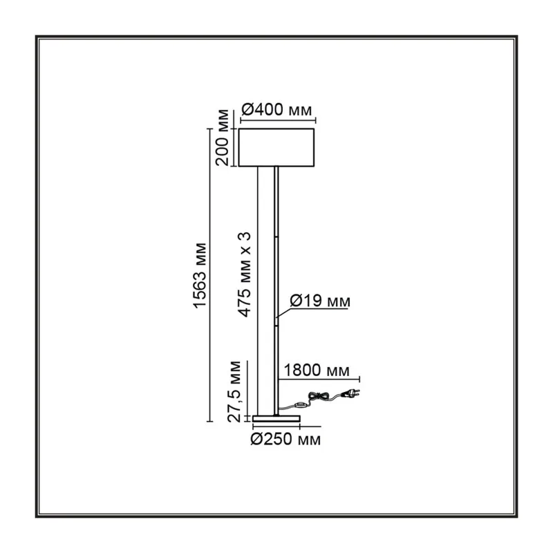 8250/2F MODERNI LN26 527  никель/бежевый, металл/текстиль Торшер Е27 2*60W 220V NIKKI 4