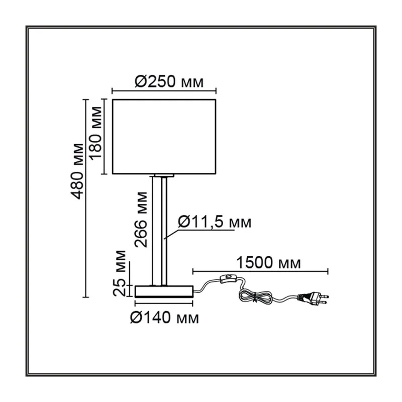 8251/1T MODERNI LN26 530  никель/серый, металл/текстиль Настольная лампа Е27 60W 220V NIKKI 6
