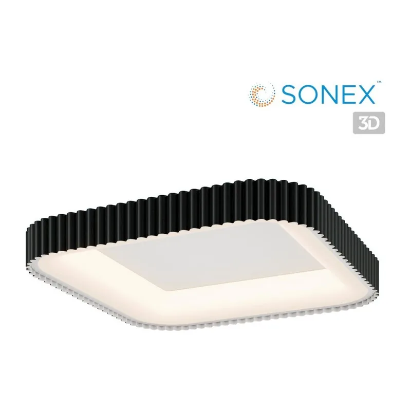 7768/56L AVRA LED SN 578 Светильник металл/белый/черный LED (56Вт+14Вт) 3000-6000K 500х500 IP43 пульт ДУ+подсветка SHARMEL 5