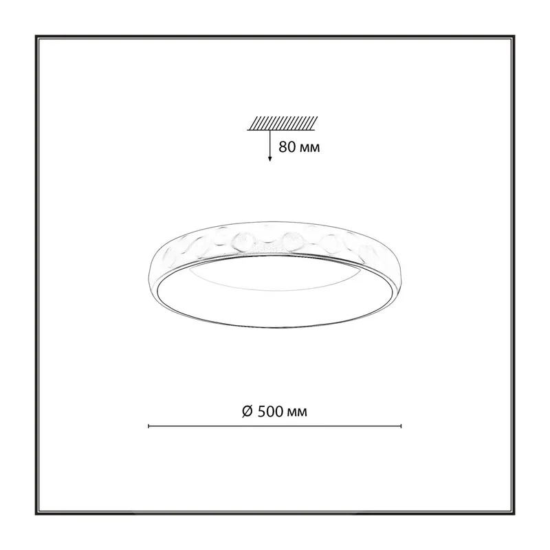7771/56L AVRA LED SN 566 Светильник металл/белый/золотой LED 56Вт 3000/4000/6000K D500 IP43 ССТ LACUNA 7