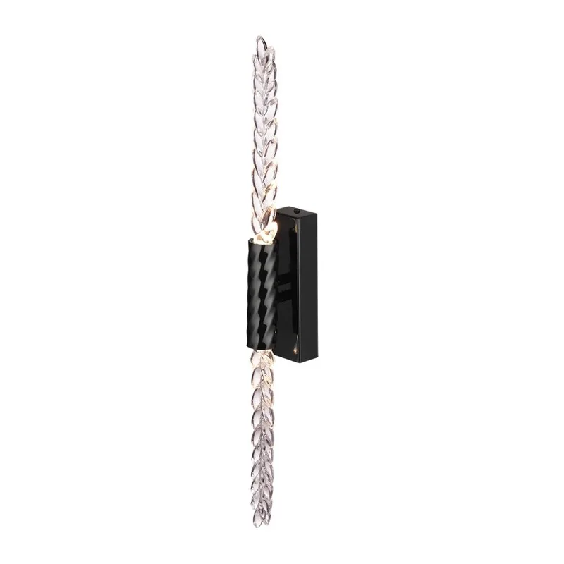 5459/5WL L-VISION ODL_EX26 041 черный глянцевый/прозрачн./металл/стекло Настенный светильник LED 5W (2*2.5W) 3000K 207Лм KOLOS 2