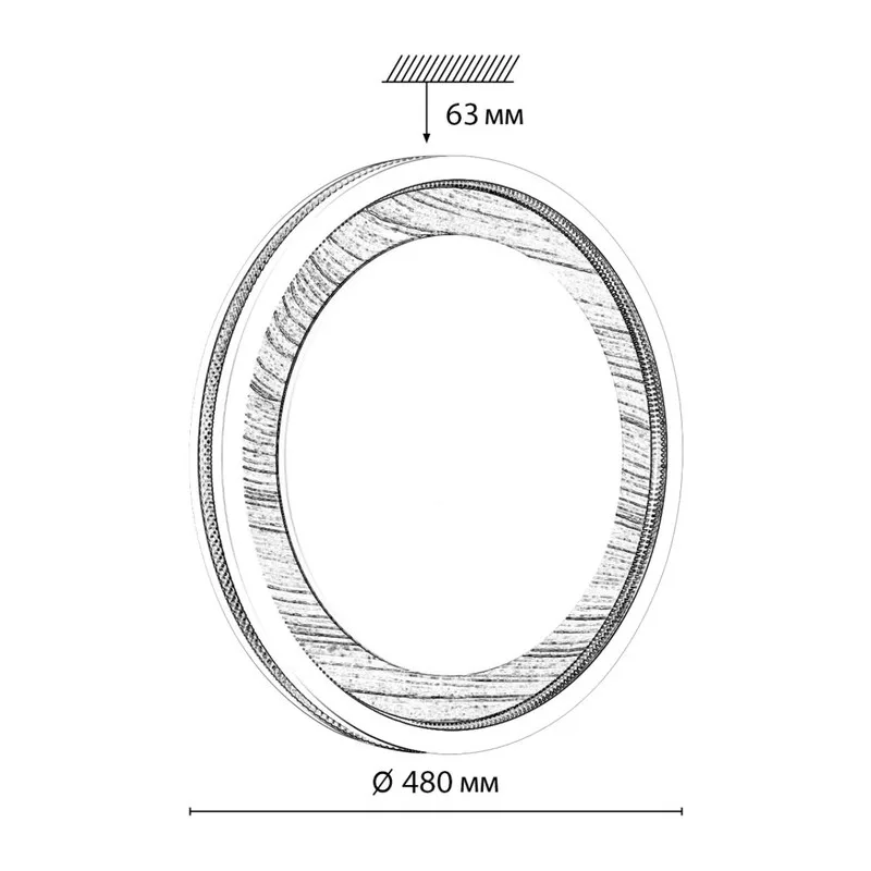 7681/ELN COLOR SN 164 Светильник пластик/сер под дер LED 76Вт 3000/4000/6000K D480 IP43 CCT MAVI WOOD 5