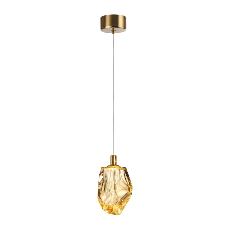7111/4LC L-VISION ODL25 Подвесной светильник бронзовый/янтарное стекло/металл IP20 LED 4W 300Лм 3000K 200° 220V GEMME