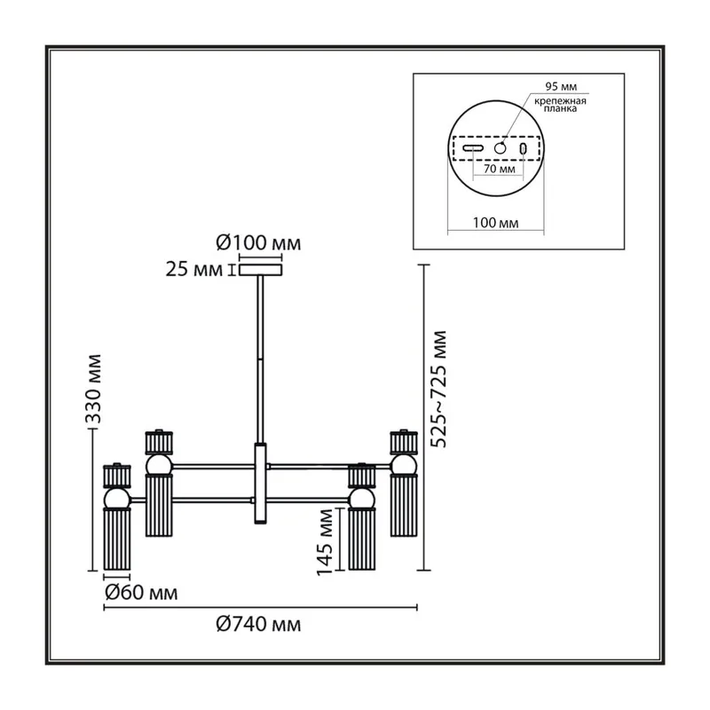 8276/8 MODERNI LN26 162 латунь/прозрачный, металл/стекло Люстра Е14 8*40W 220V DENVER 4