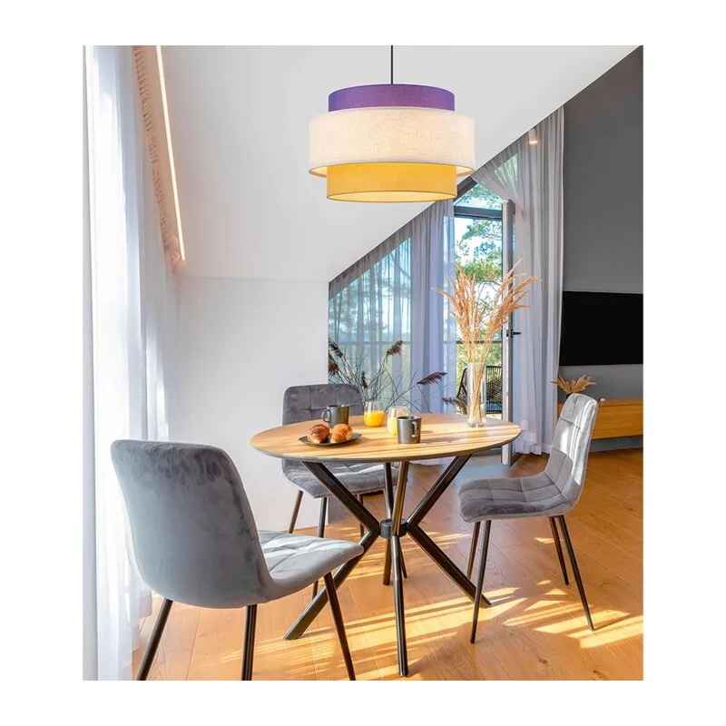 8281/4 MODERNI LN26 183 черный/фиолетовый/бежевый/желтый, металл/текстиль Светильник подвесной E14 4*40W 220V PALERMO 4