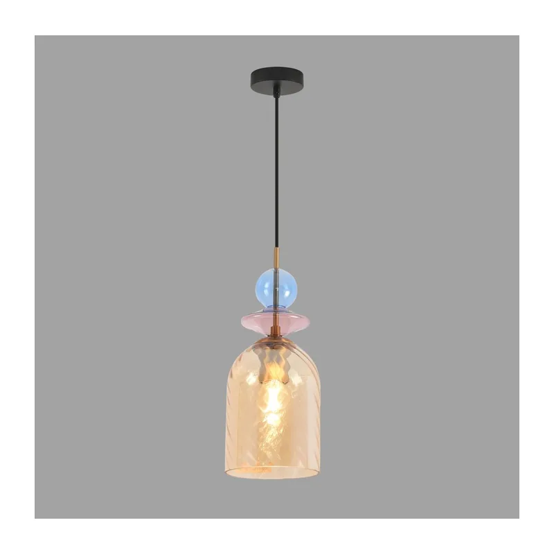 8298/1A MODERNI LN26 368 бронза/амбер/розовый/голубой, металл/стекло Подвес E27 1*40W 220V IRIME 4