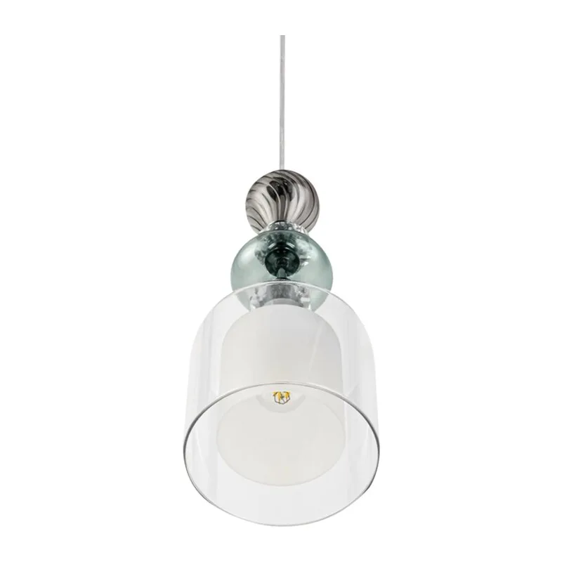 8292/1A MODERNI LN26 367 хром/белый/прозрачный, металл/стекло/хрусталь Подвес E27 1*60W 220V GANNA 2