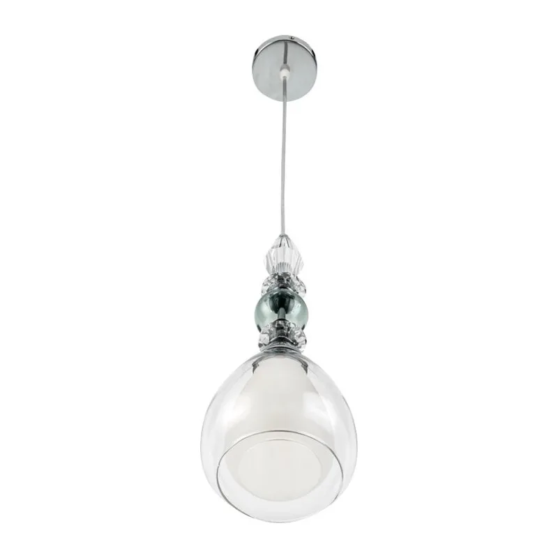 8293/1A MODERNI LN26 367 хром/белый/прозрачный, металл/стекло/хрусталь Подвес E27 1*60W 220V GANNA 3