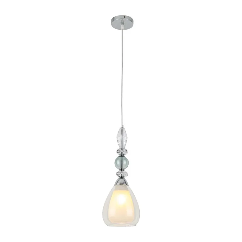 8293/1A MODERNI LN26 367 хром/белый/прозрачный, металл/стекло/хрусталь Подвес E27 1*60W 220V GANNA 2