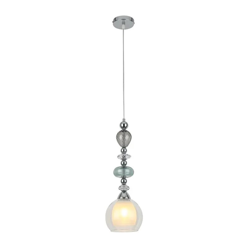 8294/1A MODERNI LN26 367 хром/белый/прозрачный, металл/стекло/хрусталь Подвес E27 1*60W 220V GANNA 2