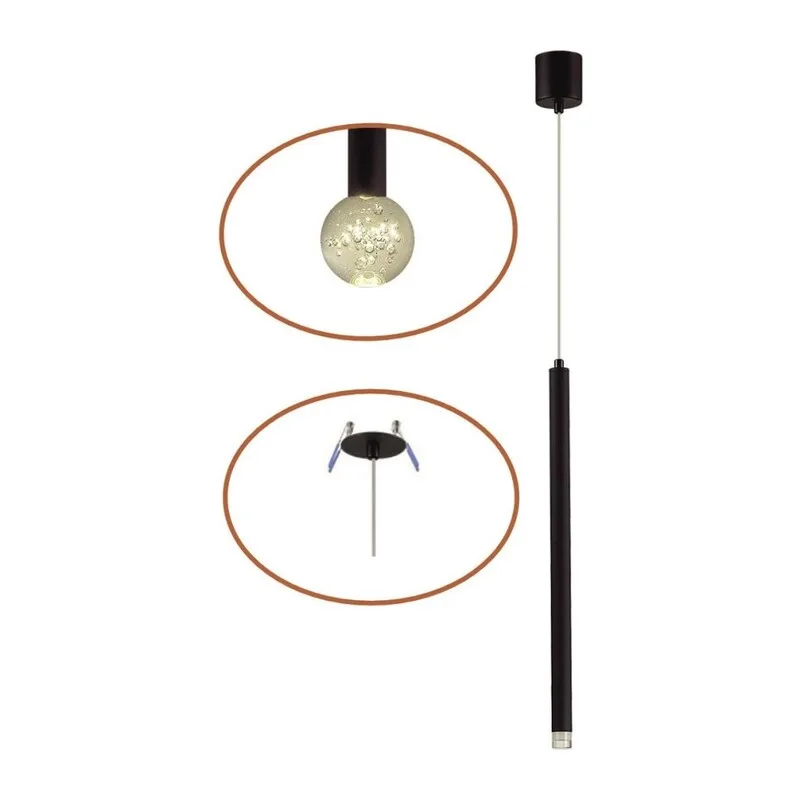 4373/3LA HIGHTECH ODL26 279 Подвесной светильник черный/хрустальн. стекло/металл IP20 LED 3W 400Лм 3000K 220-240V FIANO
